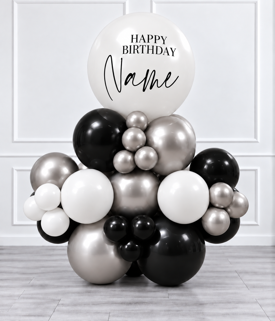 Ana Karina Balloons midnight luxe personalized stack balloons