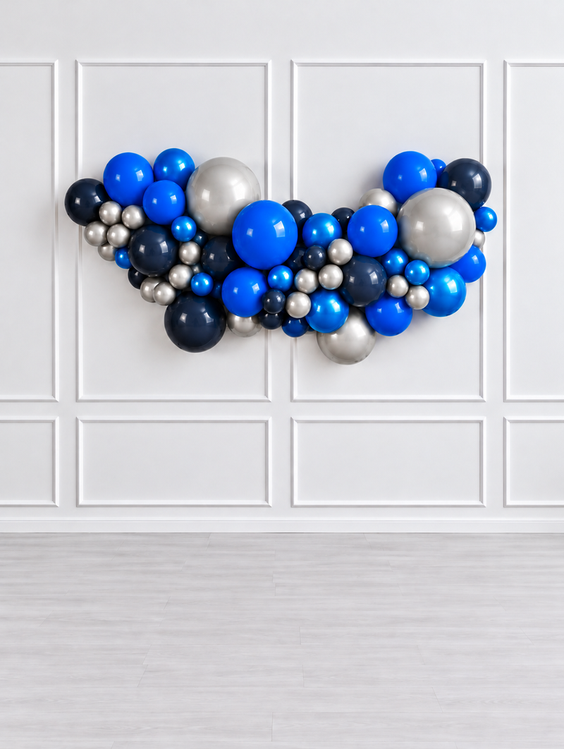 Ana Karina Balloons midnight silver easy-hang organic balloon garland