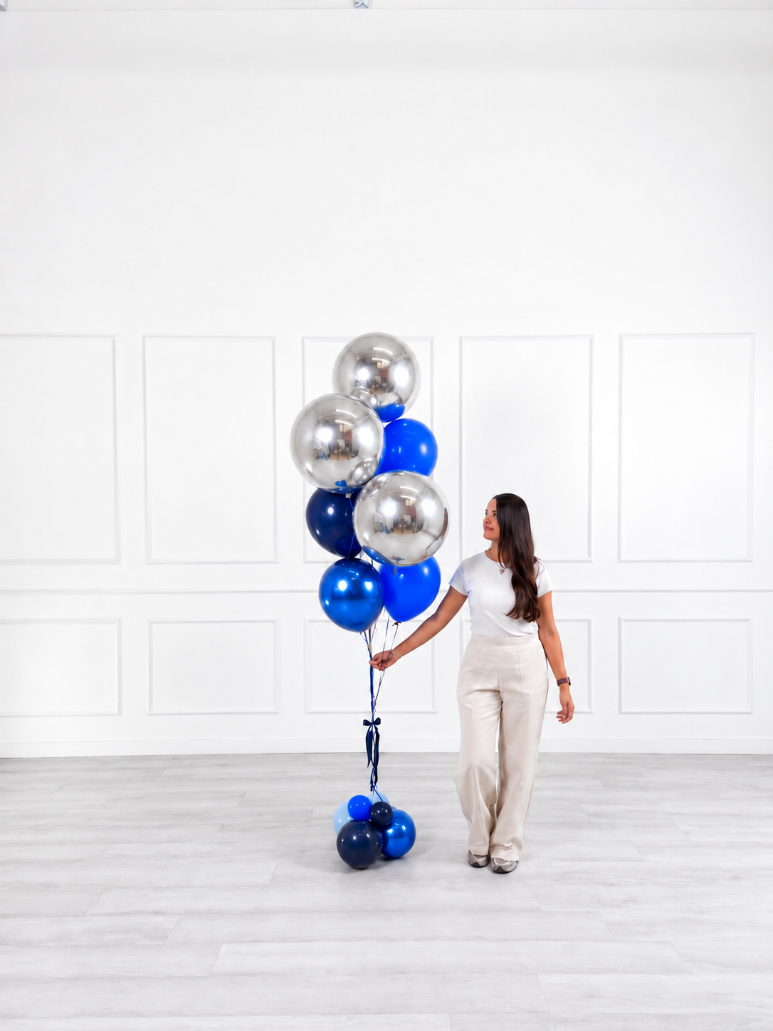 Ana Karina Balloons midnight silver balloon bunch orbz luxe, additional product image