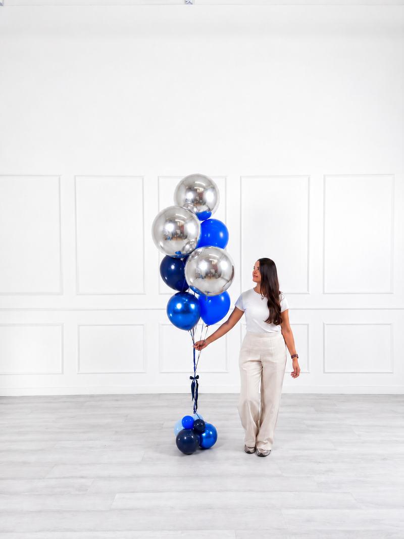 Ana Karina Balloons midnight silver balloon bunch orbz luxe, additional product image