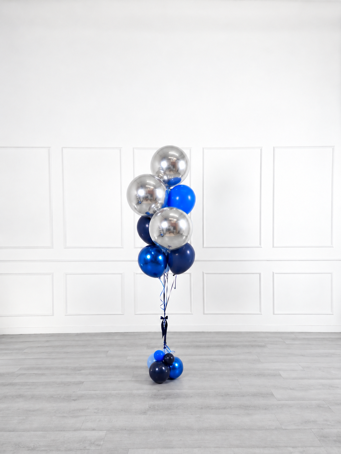 Ana Karina Balloons midnight silver balloon bunch orbz luxe