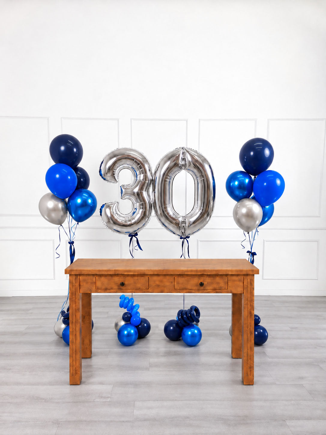 Ana Karina Balloons midnight silver milestone number and balloon bunches set, additional product image