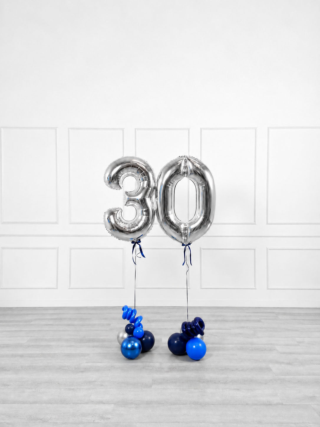 Ana Karina Balloons midnight silver foil numbers