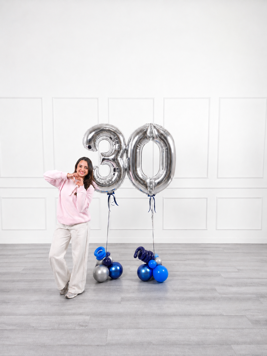Ana Karina Balloons midnight silver foil numbers, additional product image