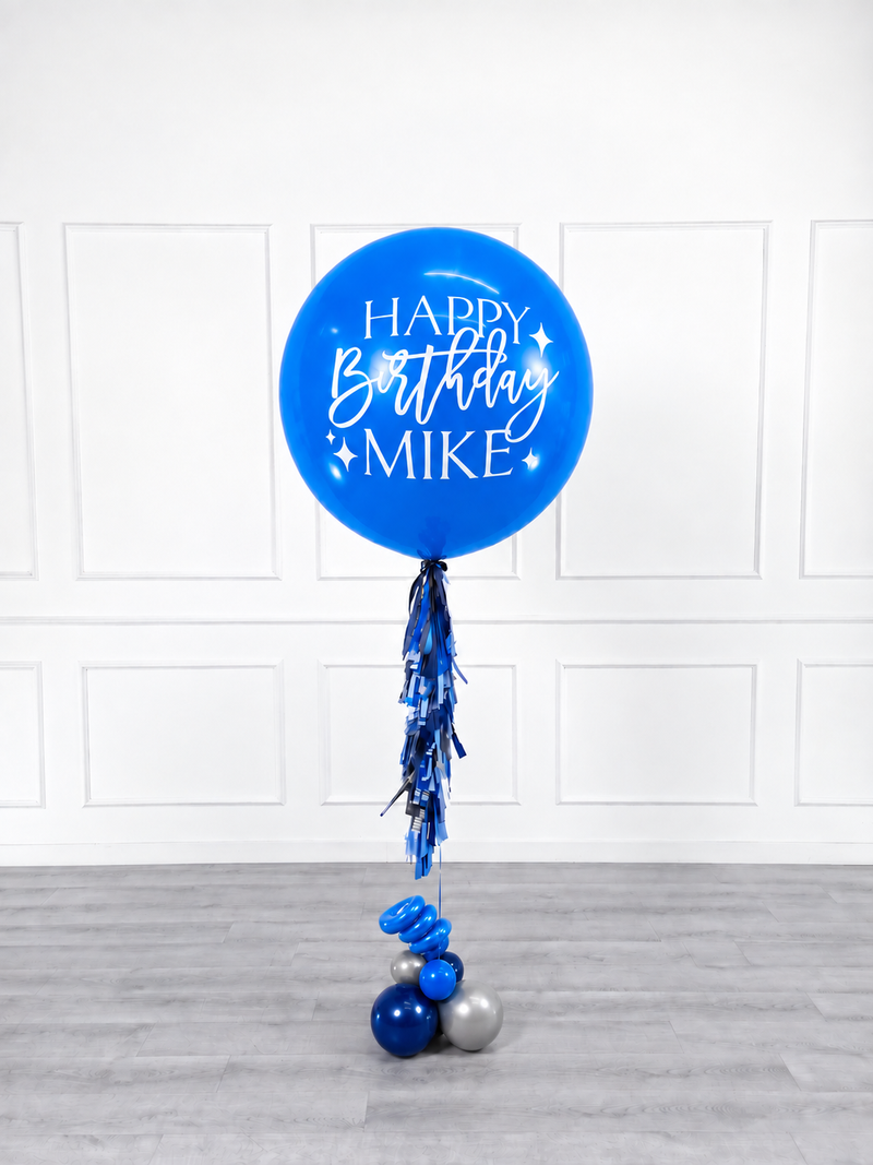 Ana Karina Balloons midnight silver personalized jumbo balloon, additional product image