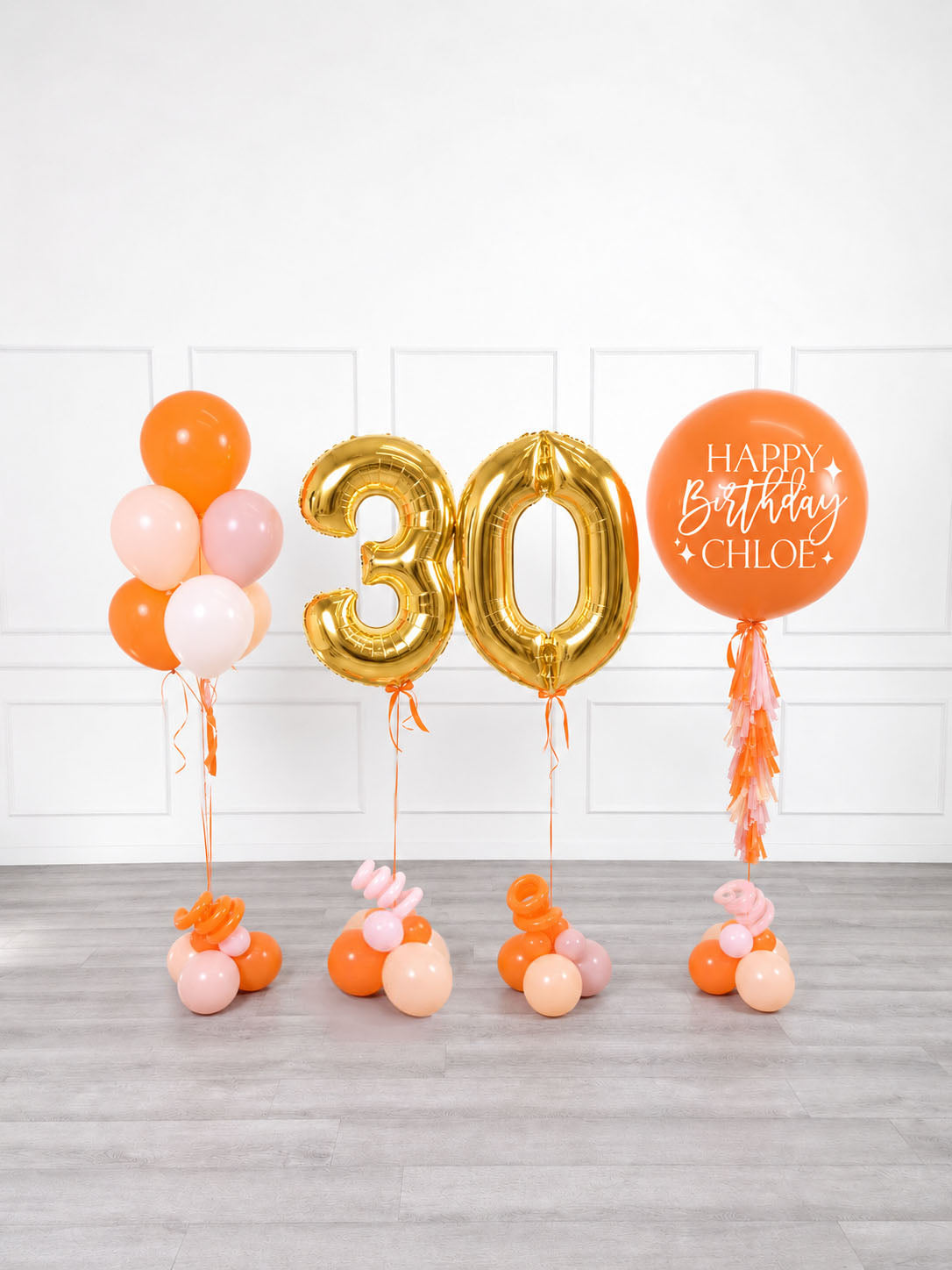 Ana Karina Balloons orange spritz personalized birthday balloon set classic