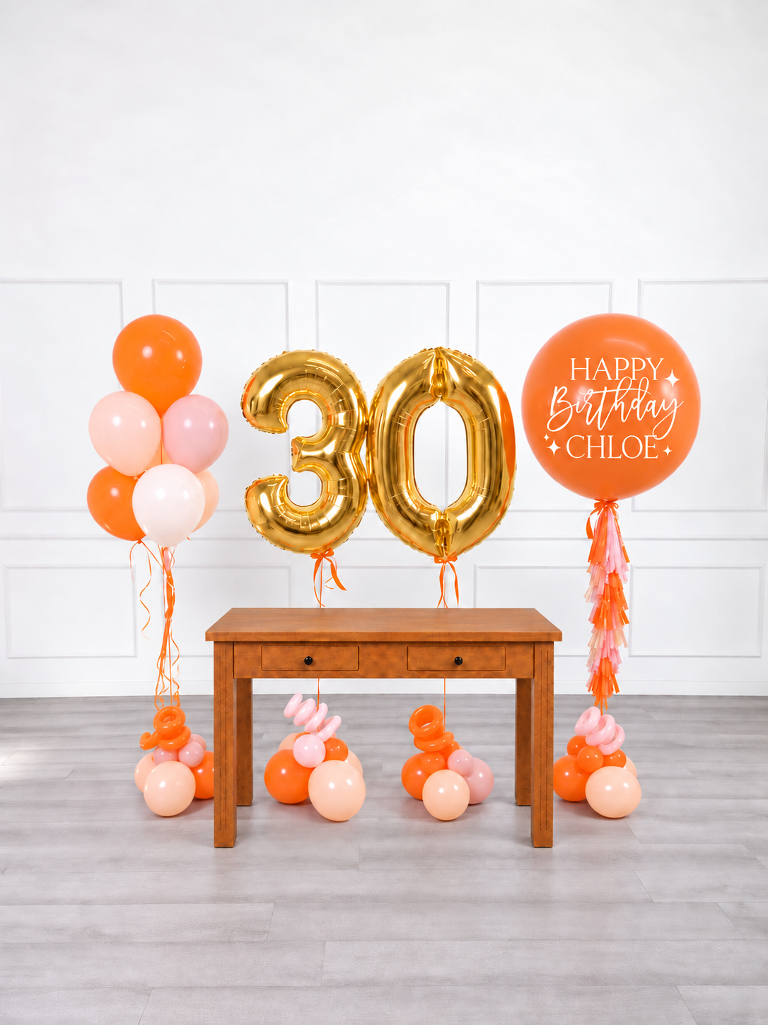 Ana Karina Balloons orange spritz personalized birthday balloon set classic, additional product image