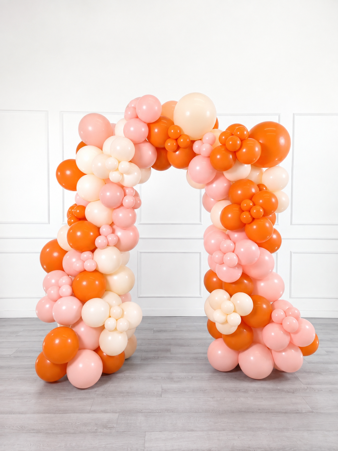 Ana Karina Balloons orange spritz organic balloon arch