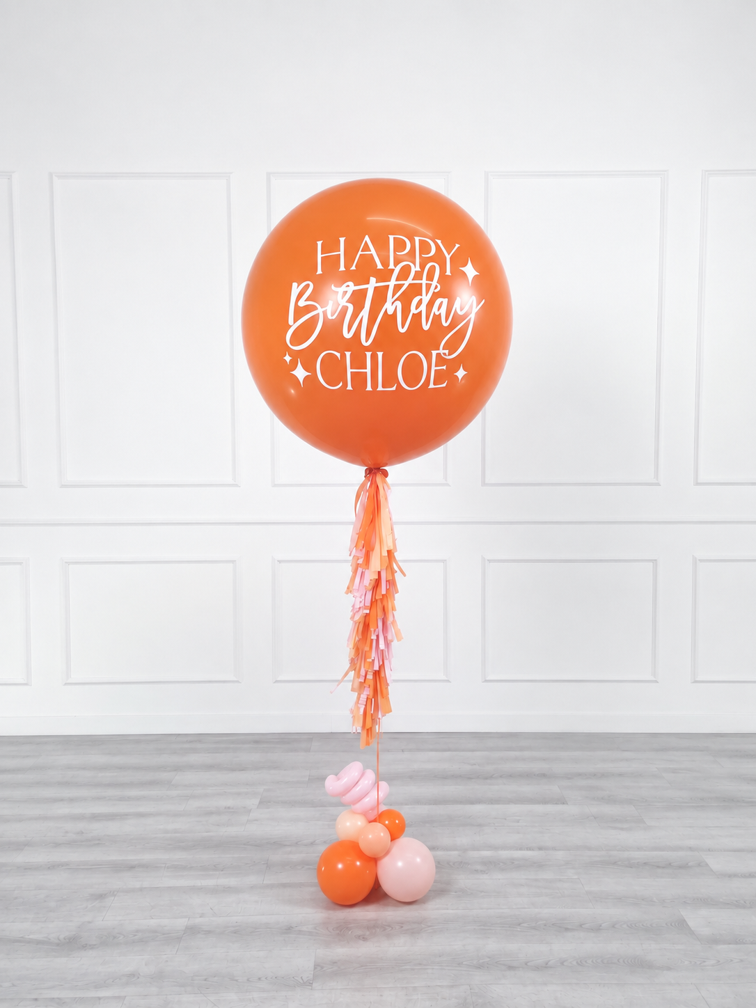 Ana Karina Balloons orange spritz personalized jumbo balloon