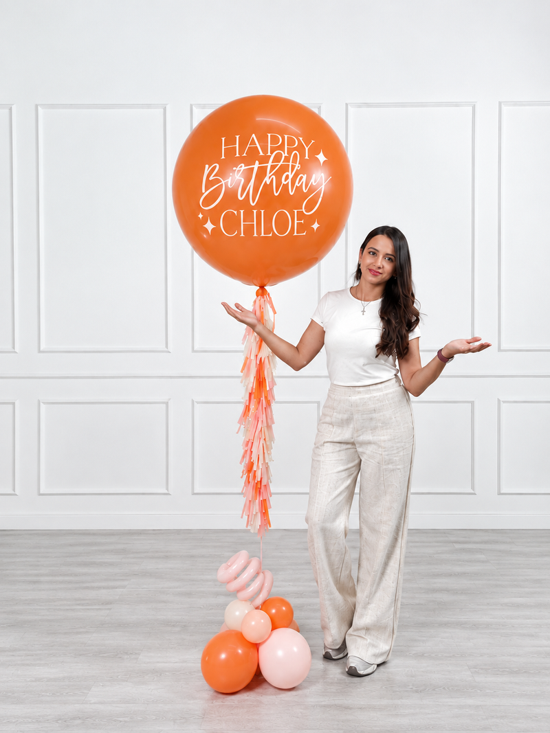 Ana Karina Balloons orange spritz personalized jumbo balloon, additional product image