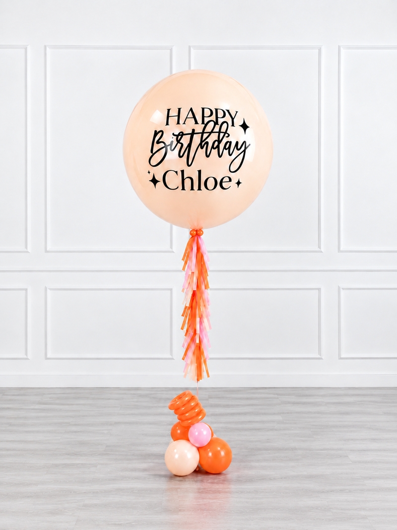 Ana Karina Balloons orange spritz personalized jumbo balloon, additional product image