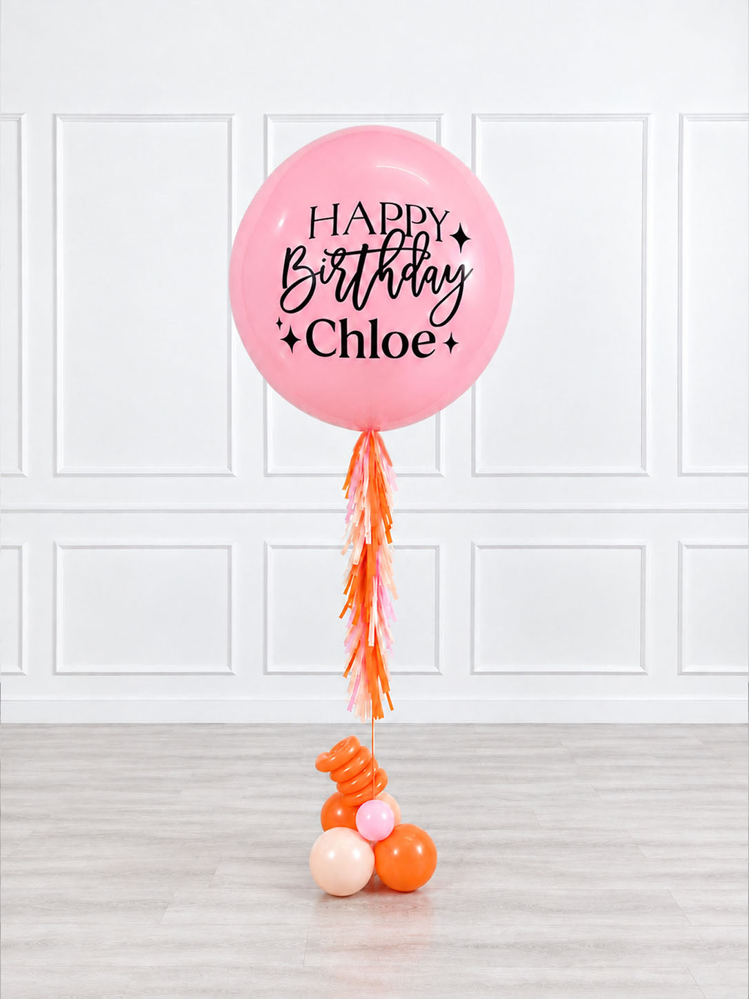 Ana Karina Balloons orange spritz personalized jumbo balloon, additional product image
