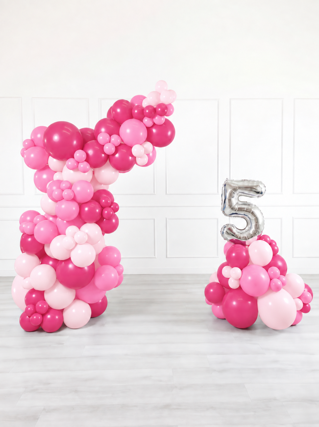Ana Karina Balloons pink is hot freestanding balloon garland and number stack set
