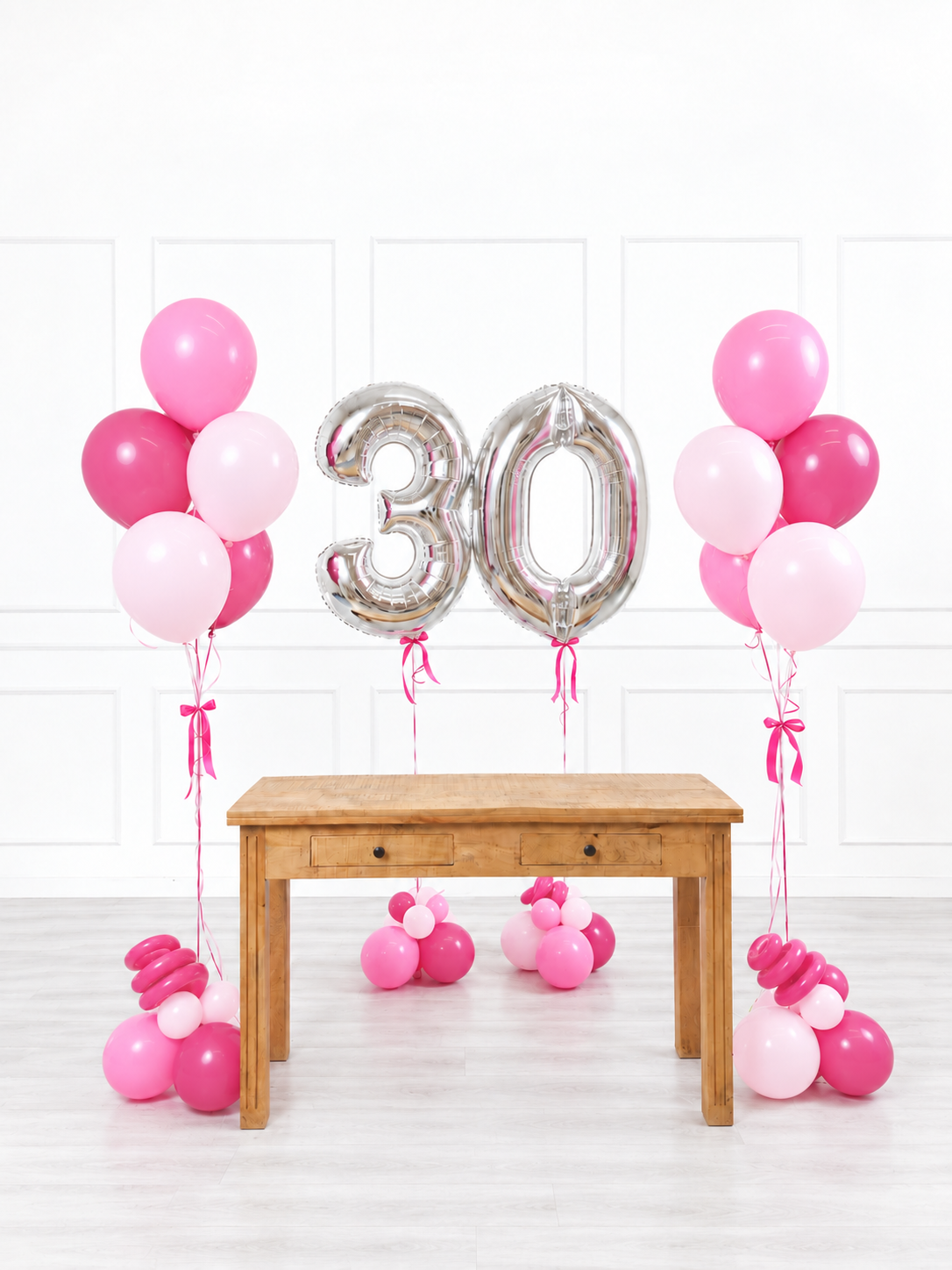 Ana Karina Balloons pink is hot milestone number and balloon bunches set, additional product image