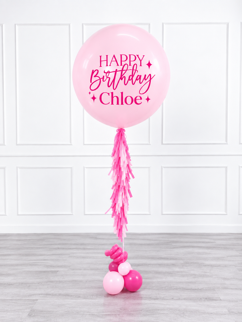 Ana Karina Balloons pink is hot personalized jumbo balloon, additional product image