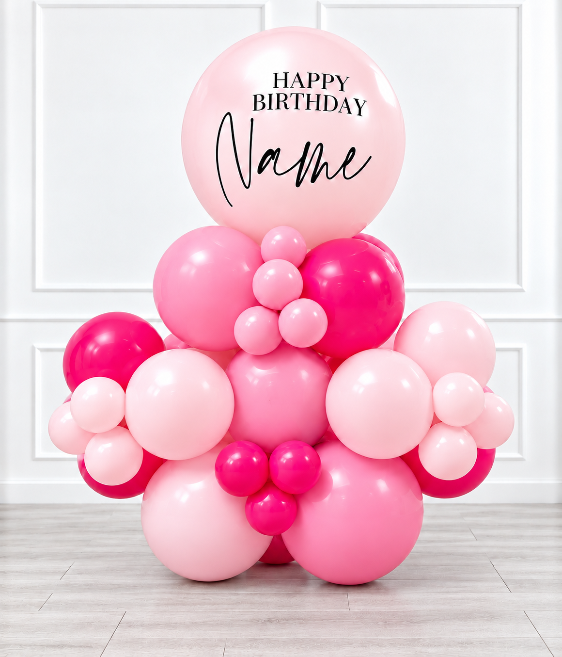 Ana Karina Balloons pink is hot personalized stack balloons