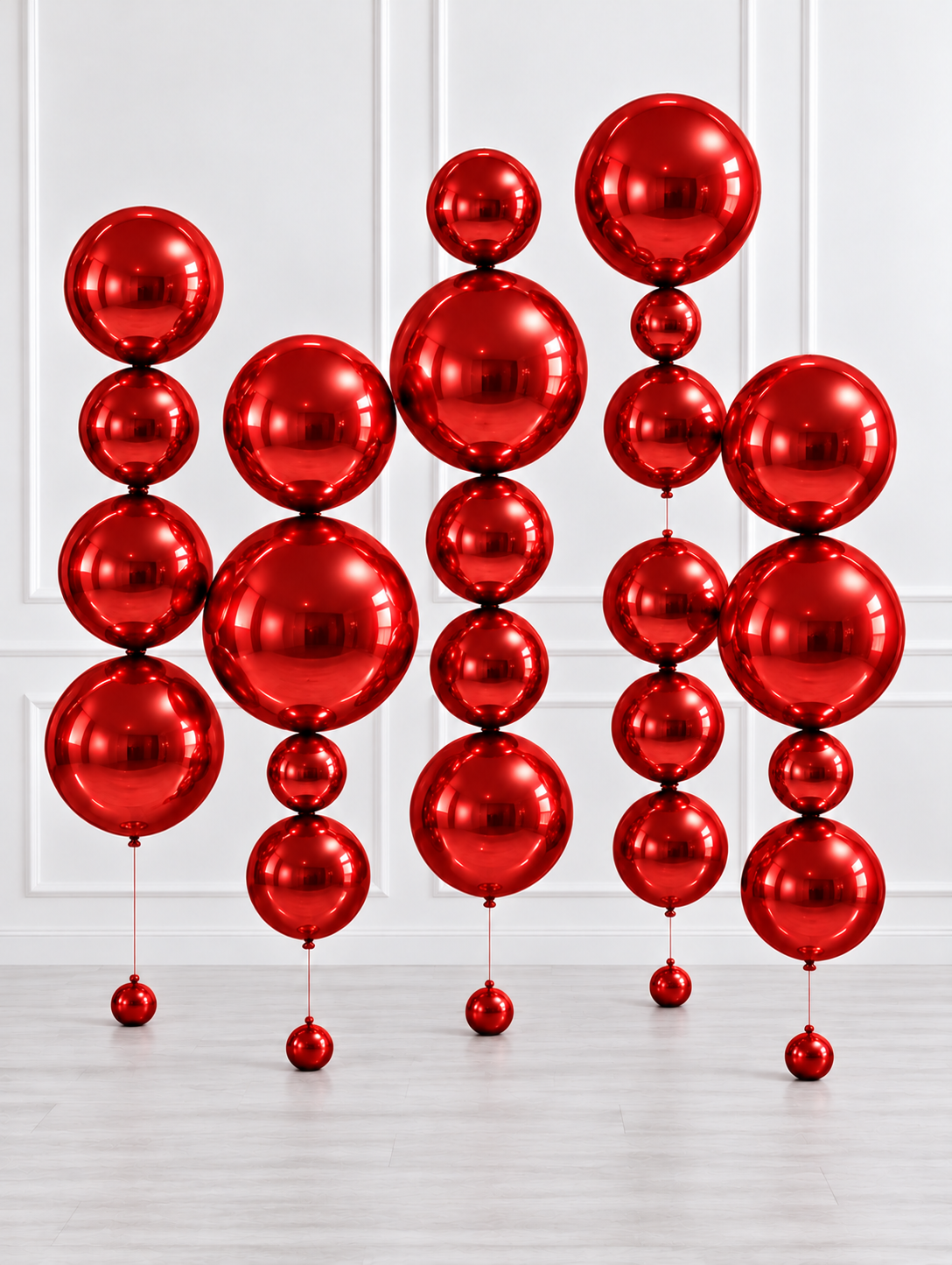 Ana Karina Balloons red floating balloon totem