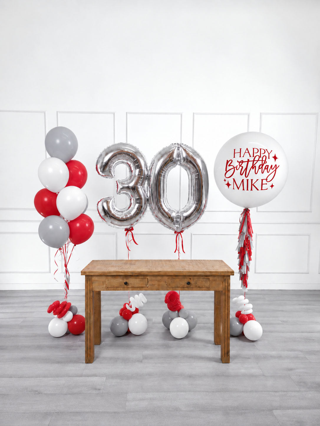Ana Karina Balloons scarlet frost personalized birthday balloon set deluxe, additional product image