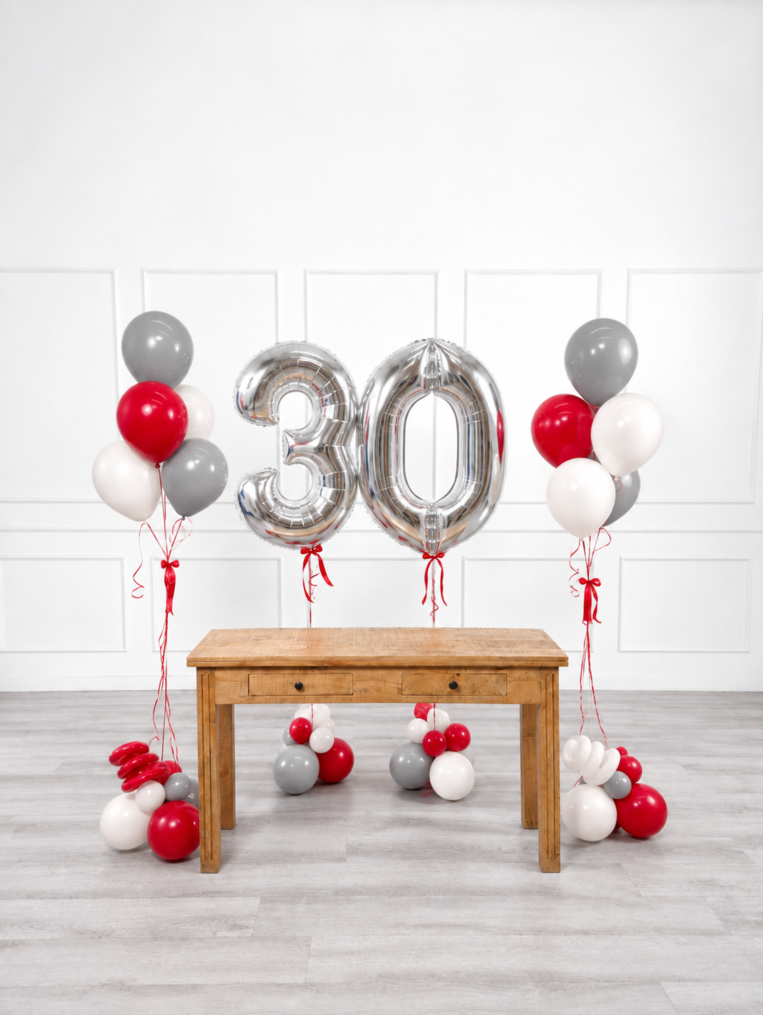 Ana Karina Balloons scarlet frost milestone number and balloon bunches set, additional product image