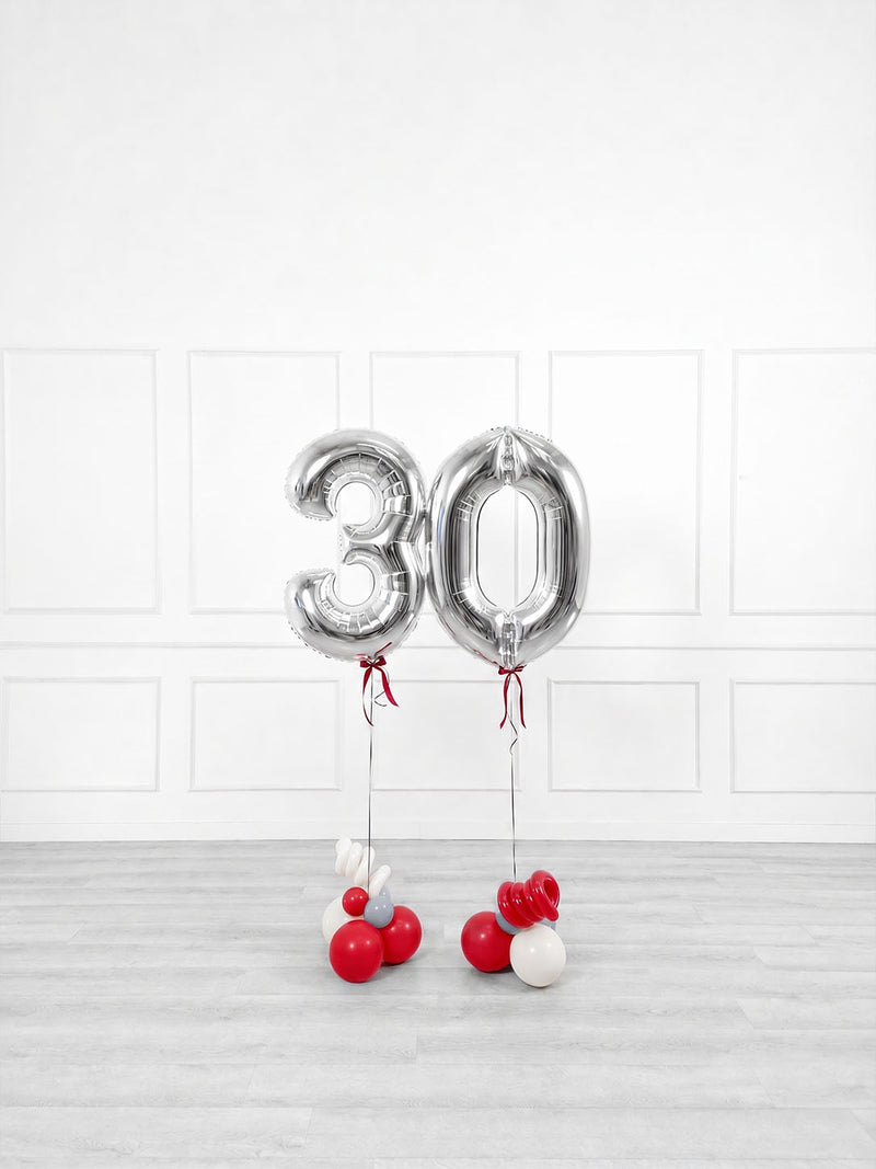Ana Karina Balloons scarlet frost foil numbers