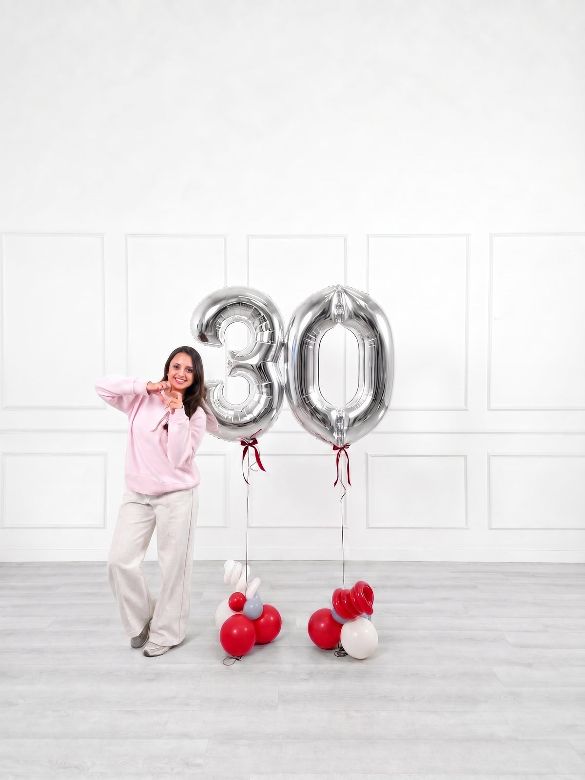 Ana Karina Balloons scarlet frost foil numbers, additional product image