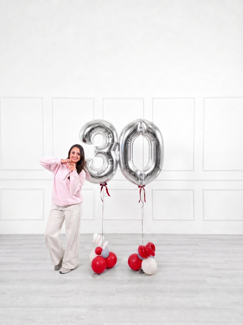 Ana Karina Balloons scarlet frost foil numbers, additional product image