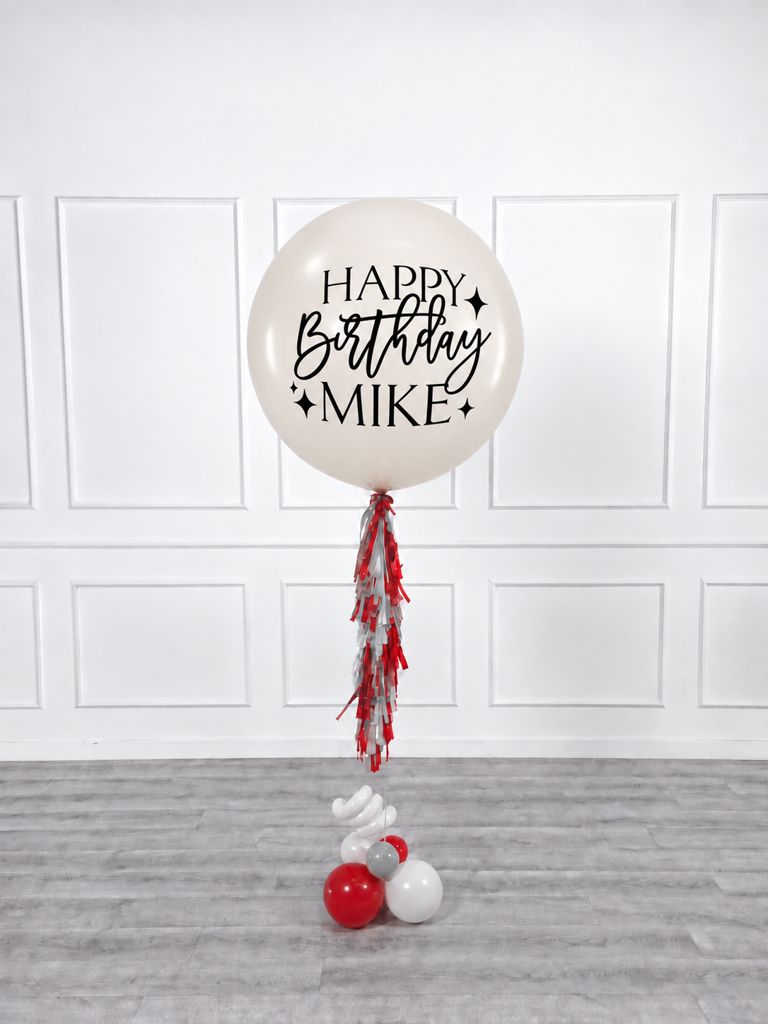 Ana Karina Balloons scarlet frost personalized jumbo balloon
