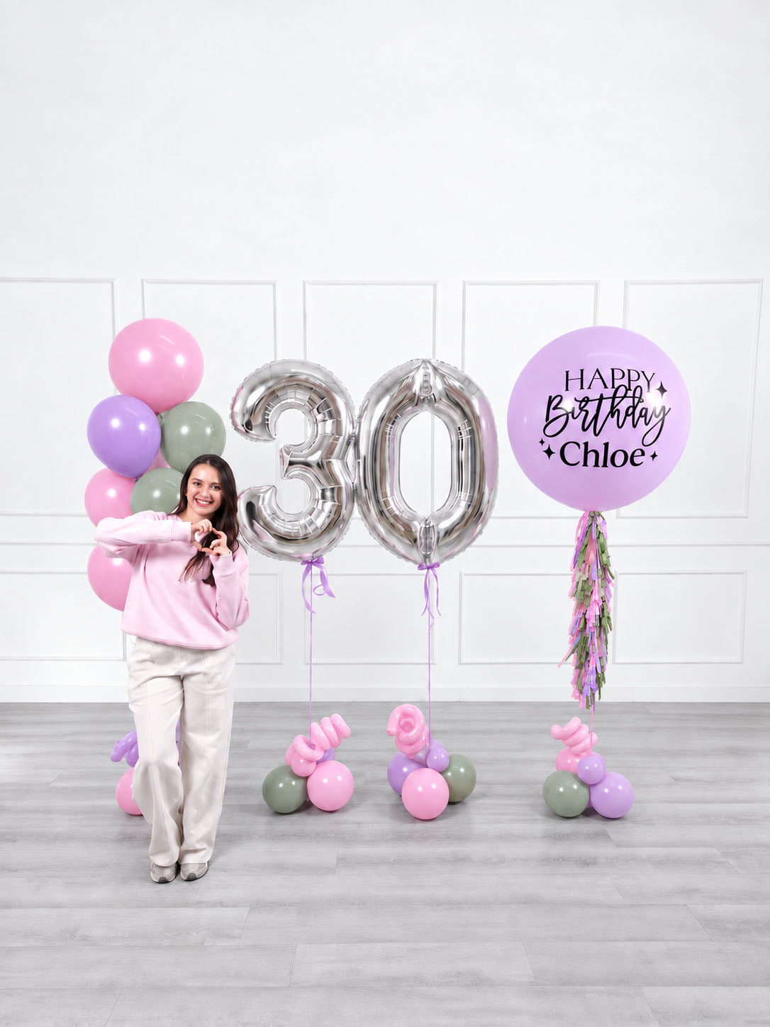 Ana Karina Balloons secret garden personalized birthday balloon set deluxe, additional product image