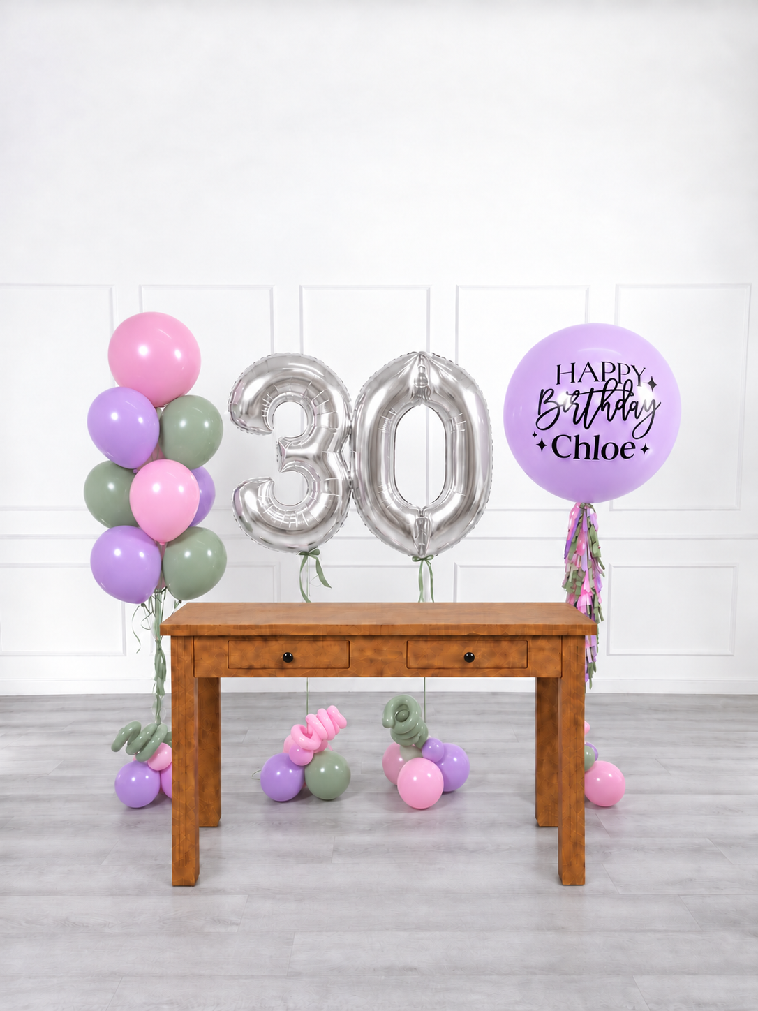 Ana Karina Balloons secret garden personalized birthday balloon set deluxe, additional product image