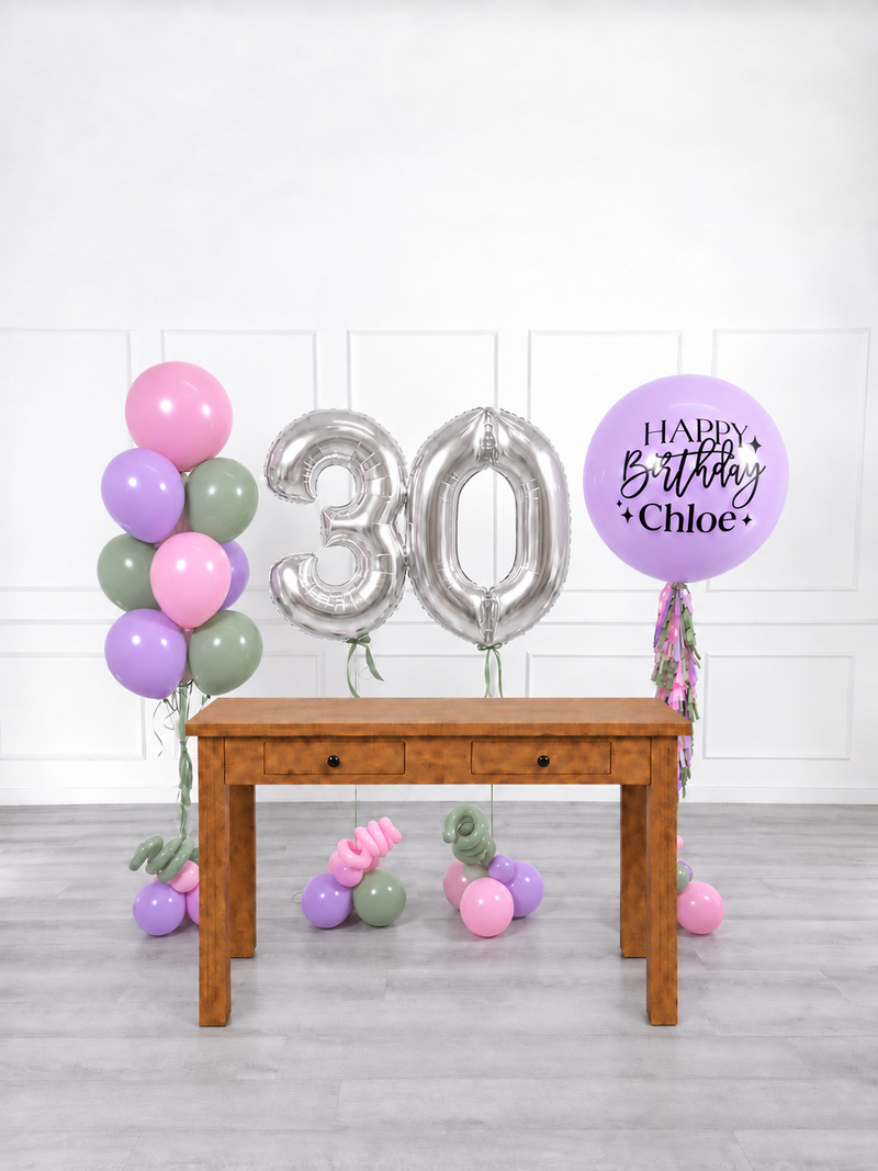Ana Karina Balloons secret garden personalized birthday balloon set deluxe, additional product image