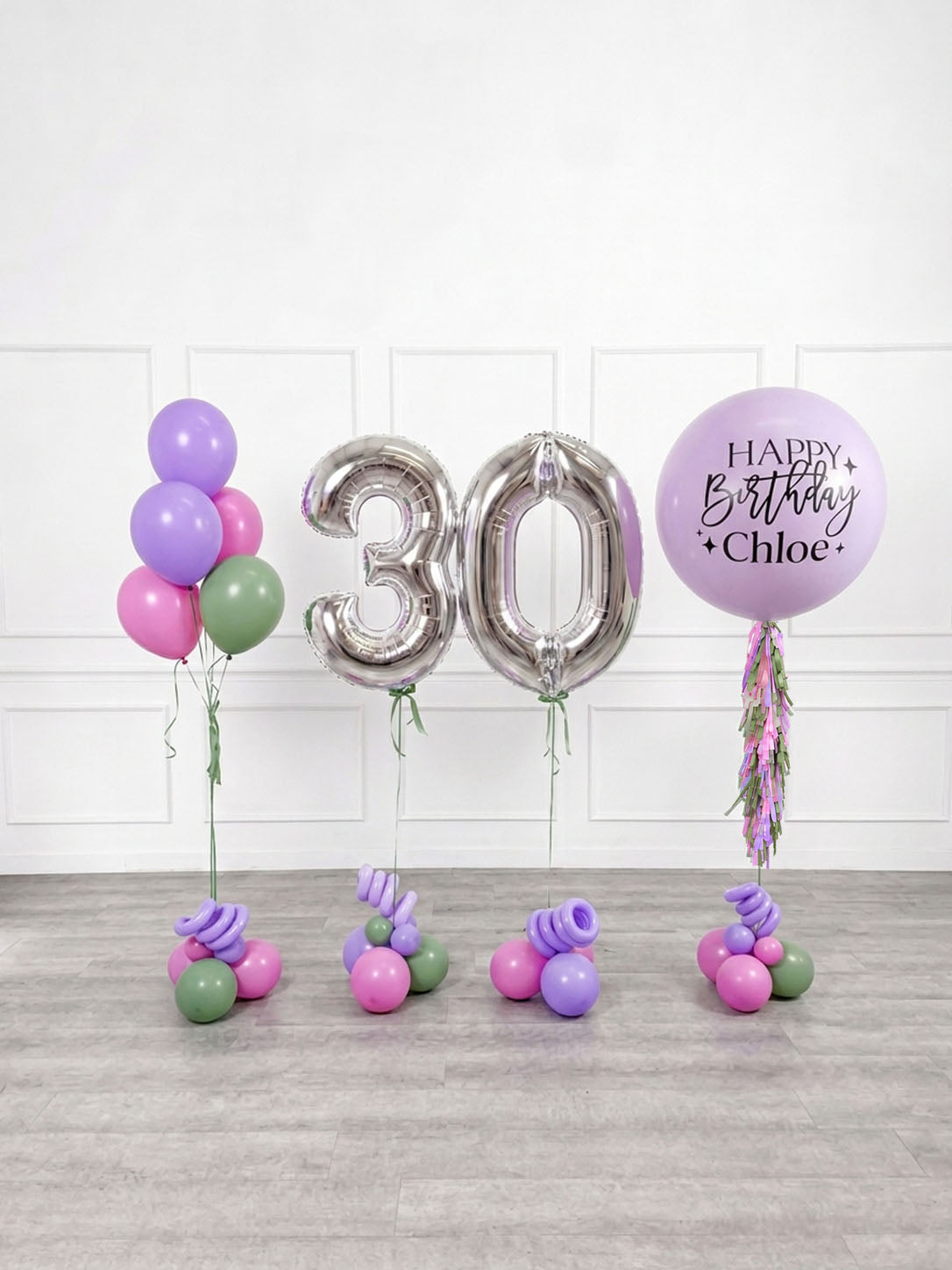 Ana Karina Balloons secret garden personalized birthday balloon set classic