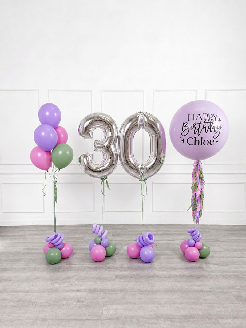 Ana Karina Balloons secret garden personalized birthday balloon set classic