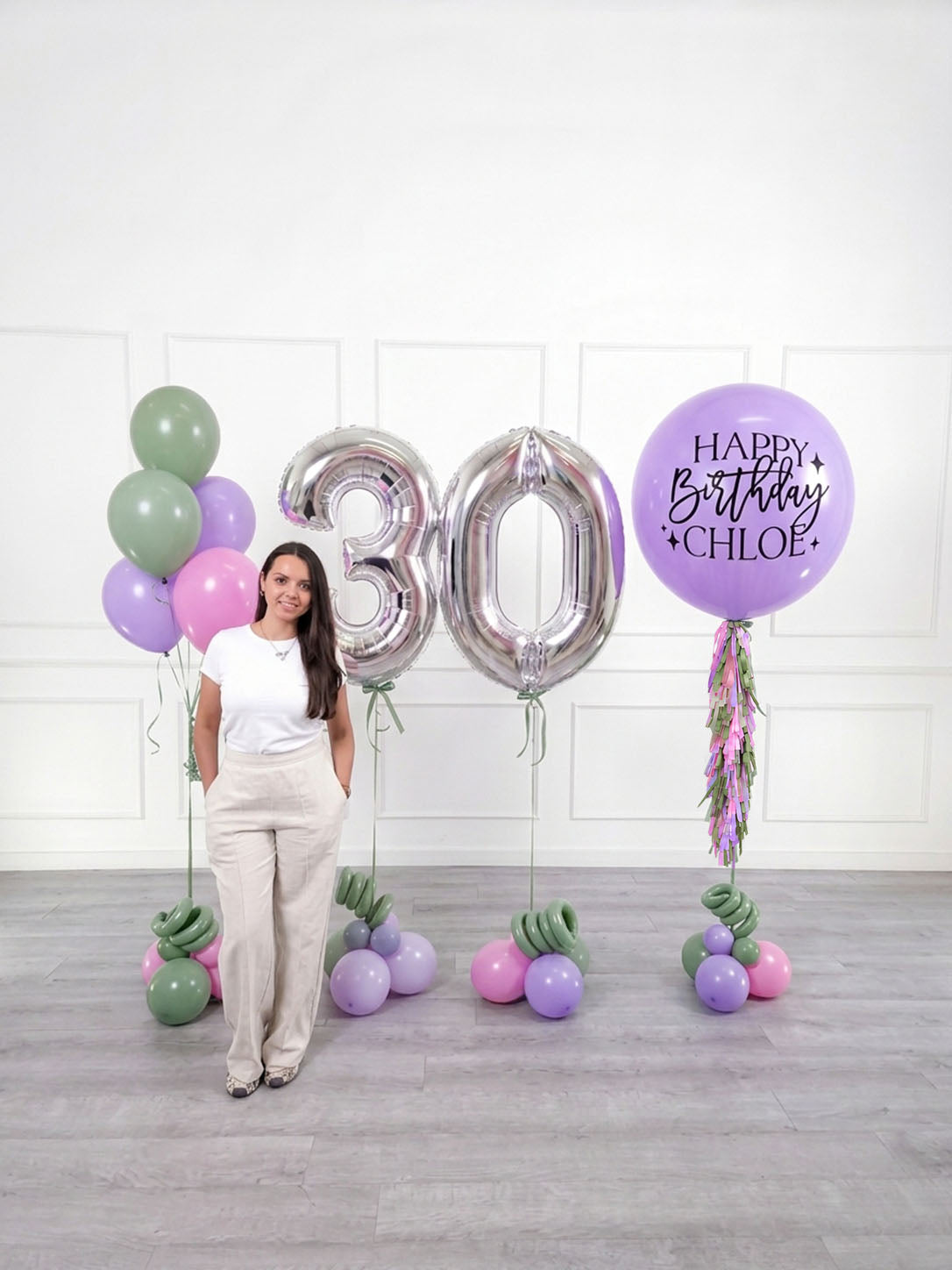 Ana Karina Balloons secret garden personalized birthday balloon set classic, additional product image