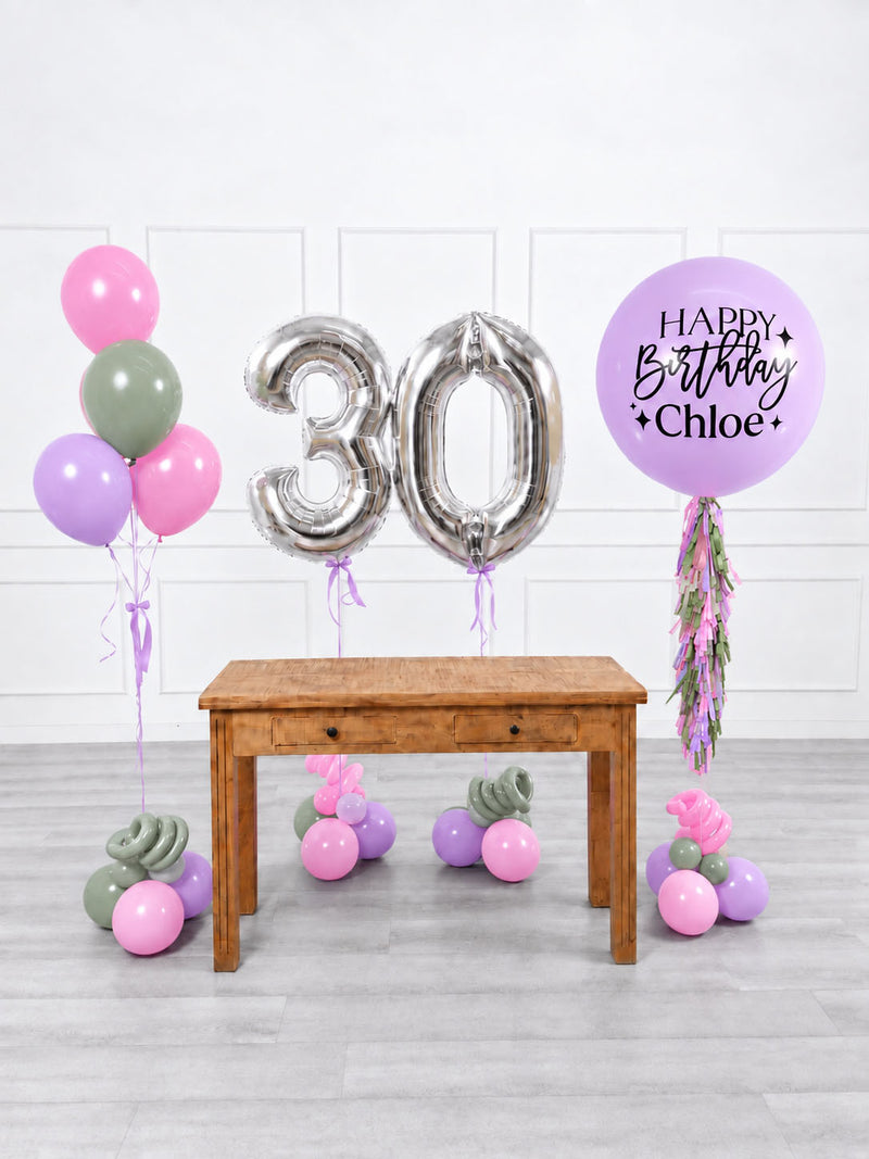 Ana Karina Balloons secret garden personalized birthday balloon set classic, additional product image