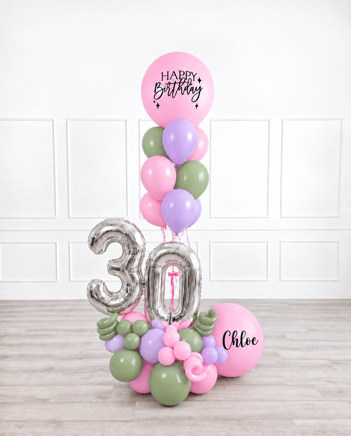 Ana Karina Balloons secret garden personalized balloon bouquet with classic balloons