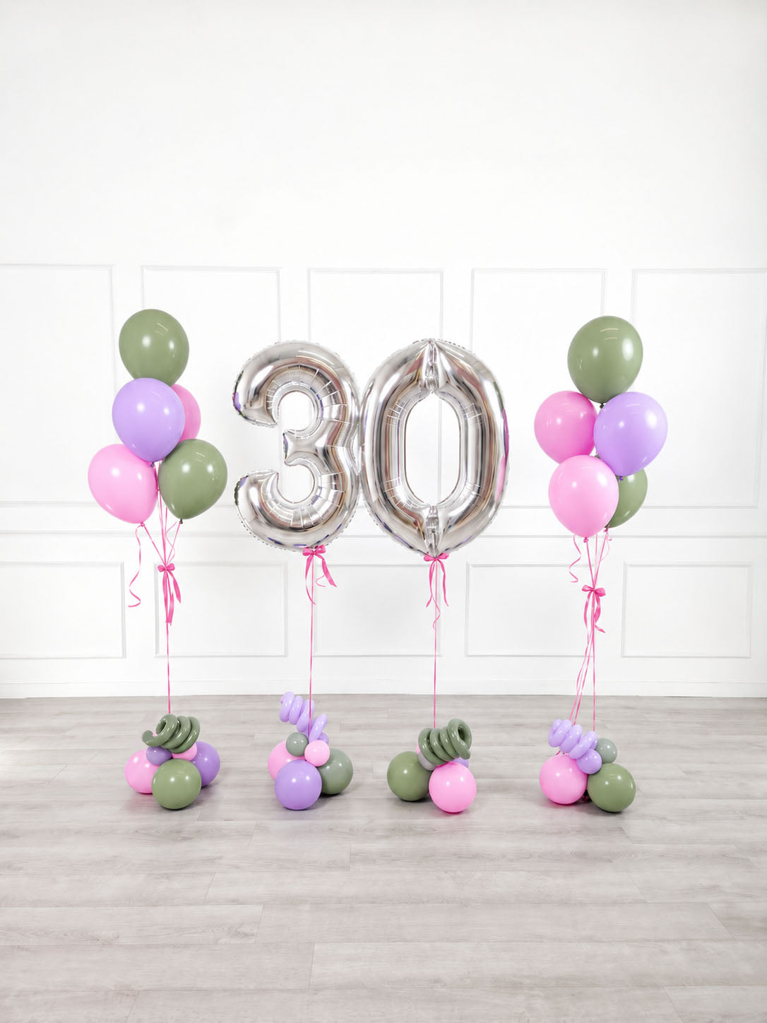 Ana Karina Balloons secret garden milestone number and balloon bunches set