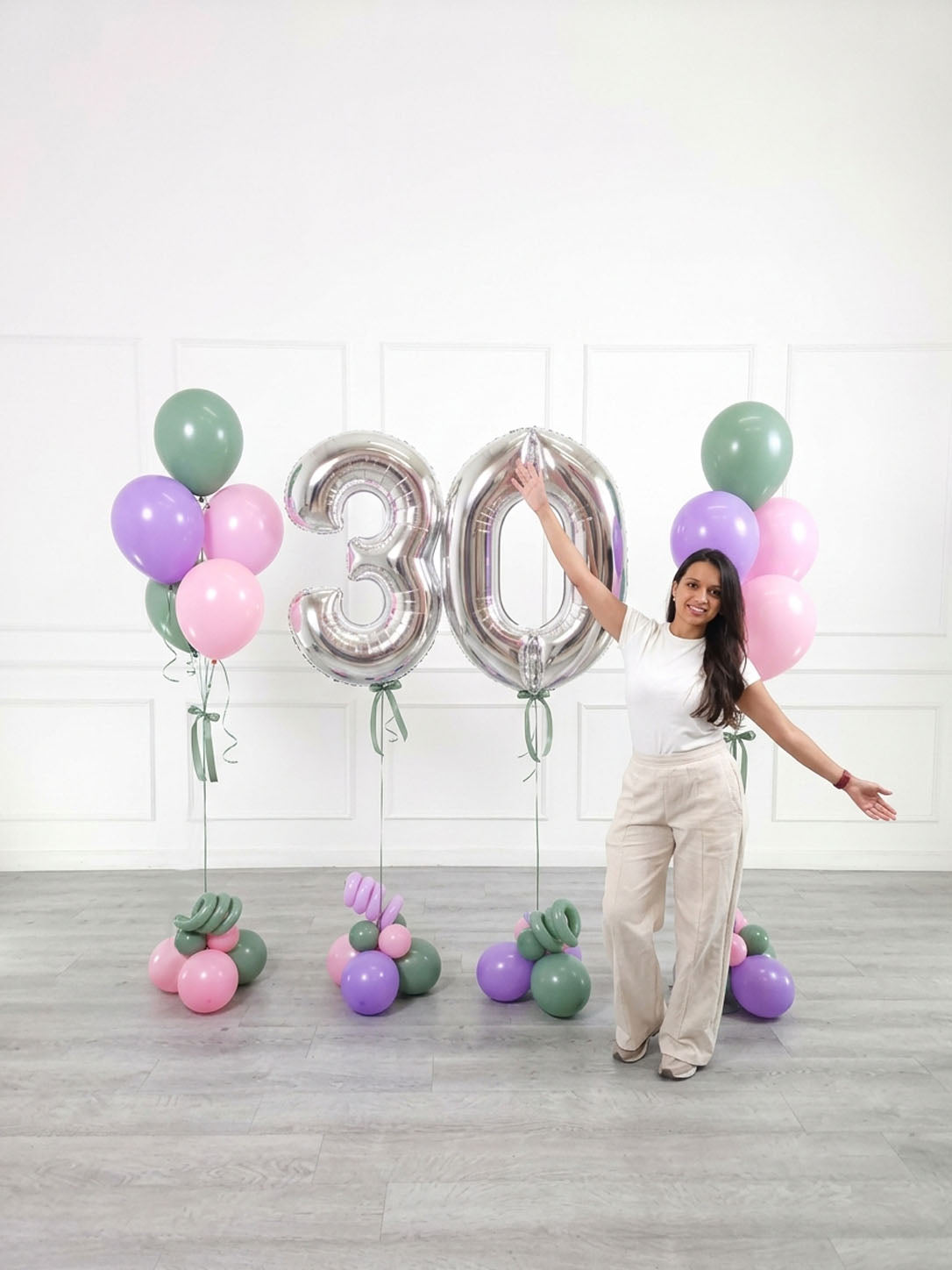Ana Karina Balloons secret garden milestone number and balloon bunches set, additional product image