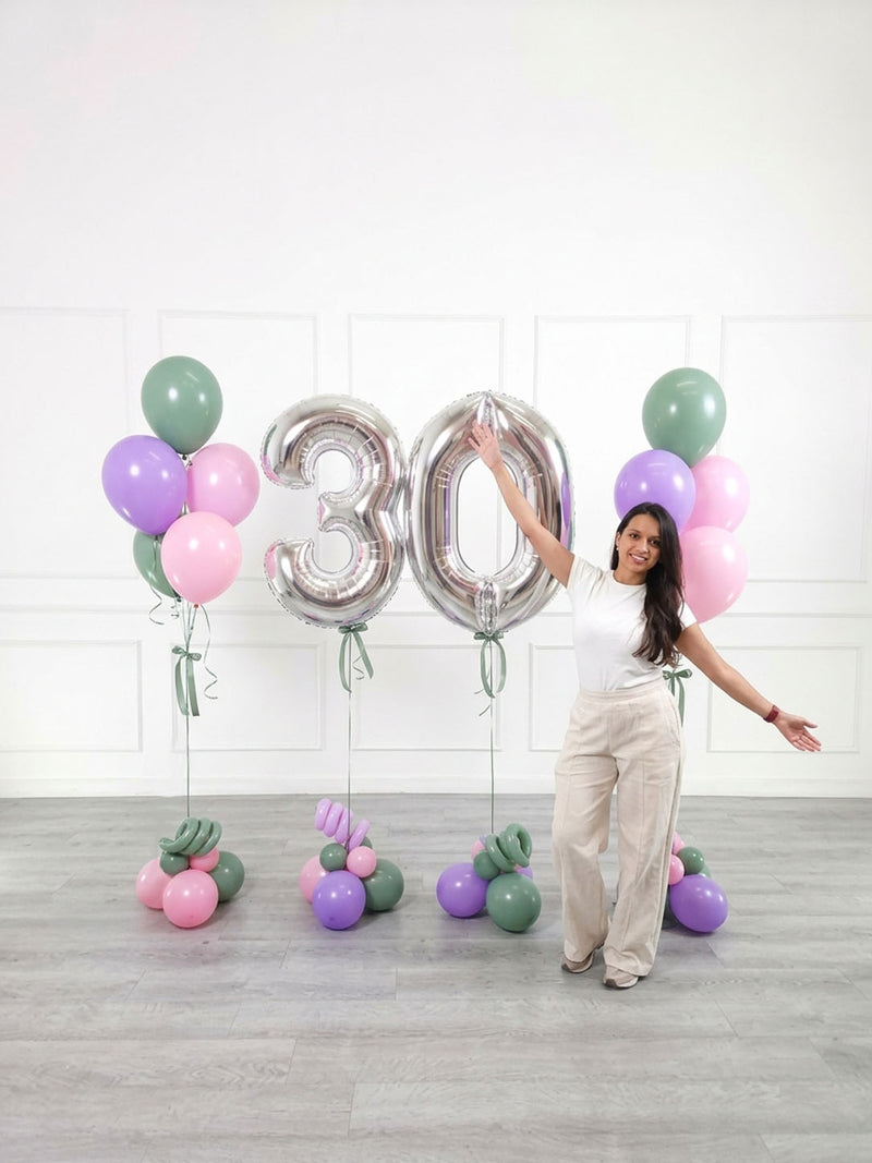Ana Karina Balloons secret garden milestone number and balloon bunches set, additional product image