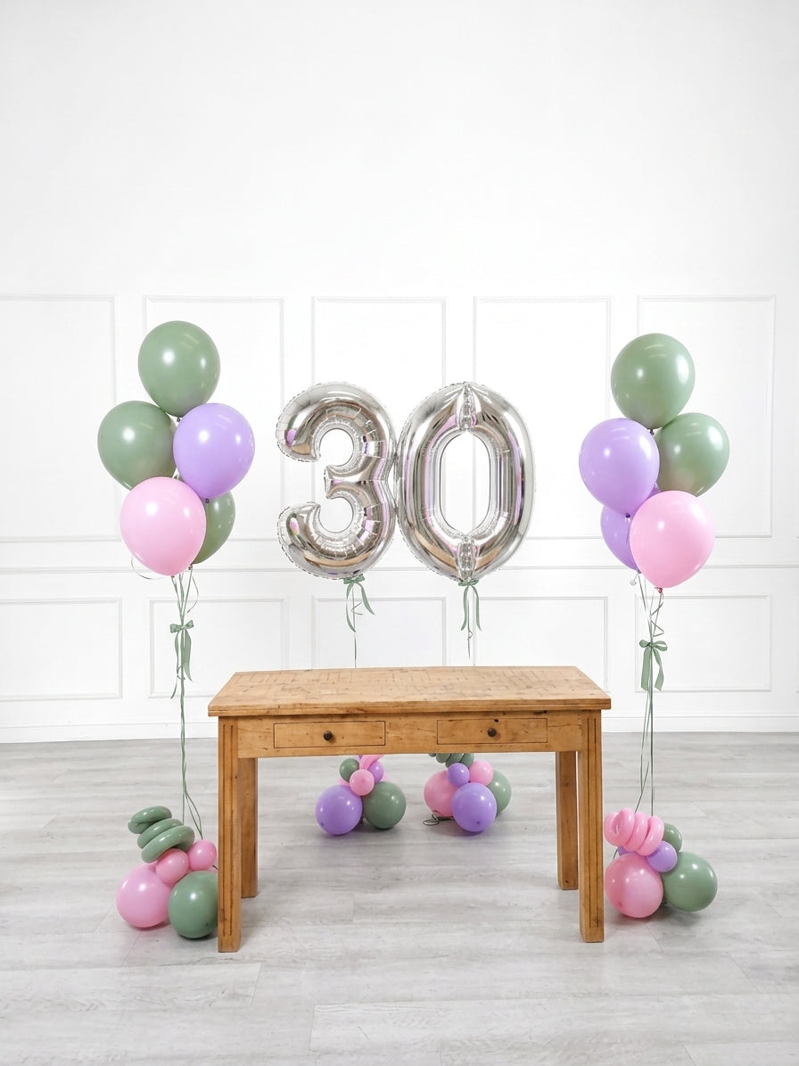 Ana Karina Balloons secret garden milestone number and balloon bunches set, additional product image