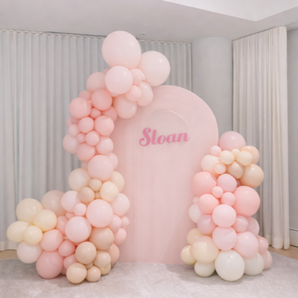 GRAD Custom Backdrop with Balloons Garland