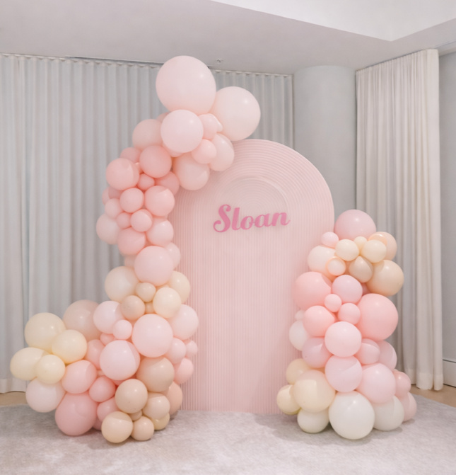 GRAD Custom Backdrop with Balloons Garland
