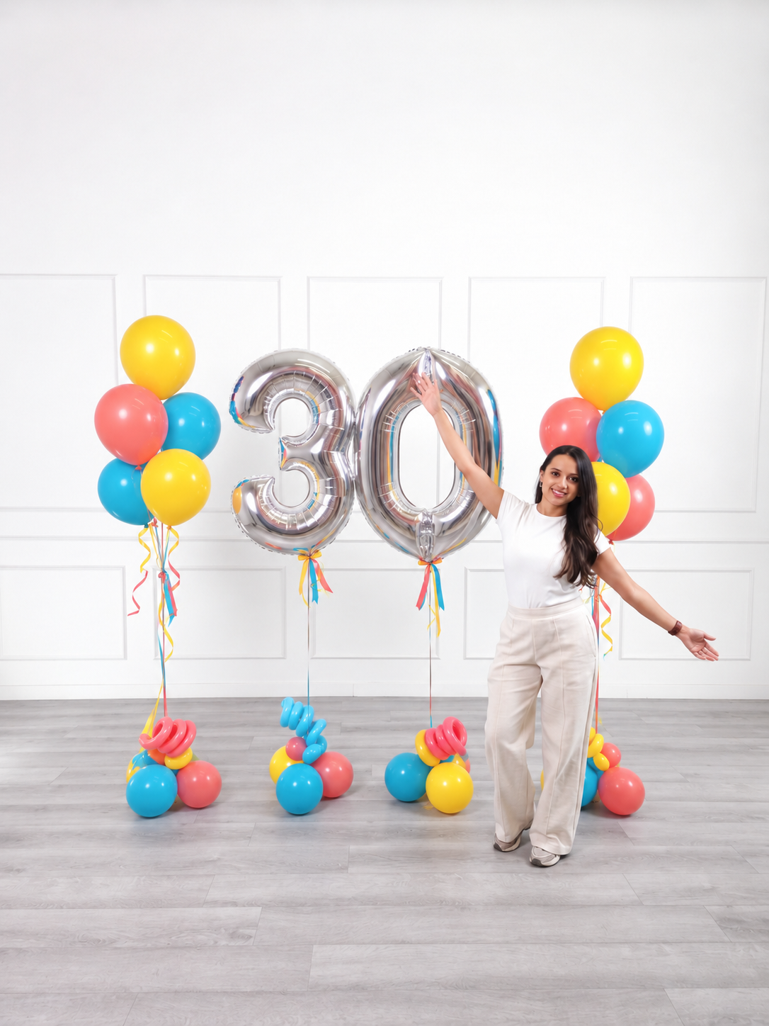 Ana Karina Balloons summer pop milestone number and balloon bunches set, additional product image