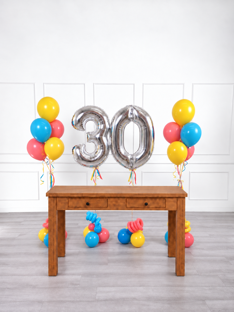 Ana Karina Balloons summer pop milestone number and balloon bunches set, additional product image