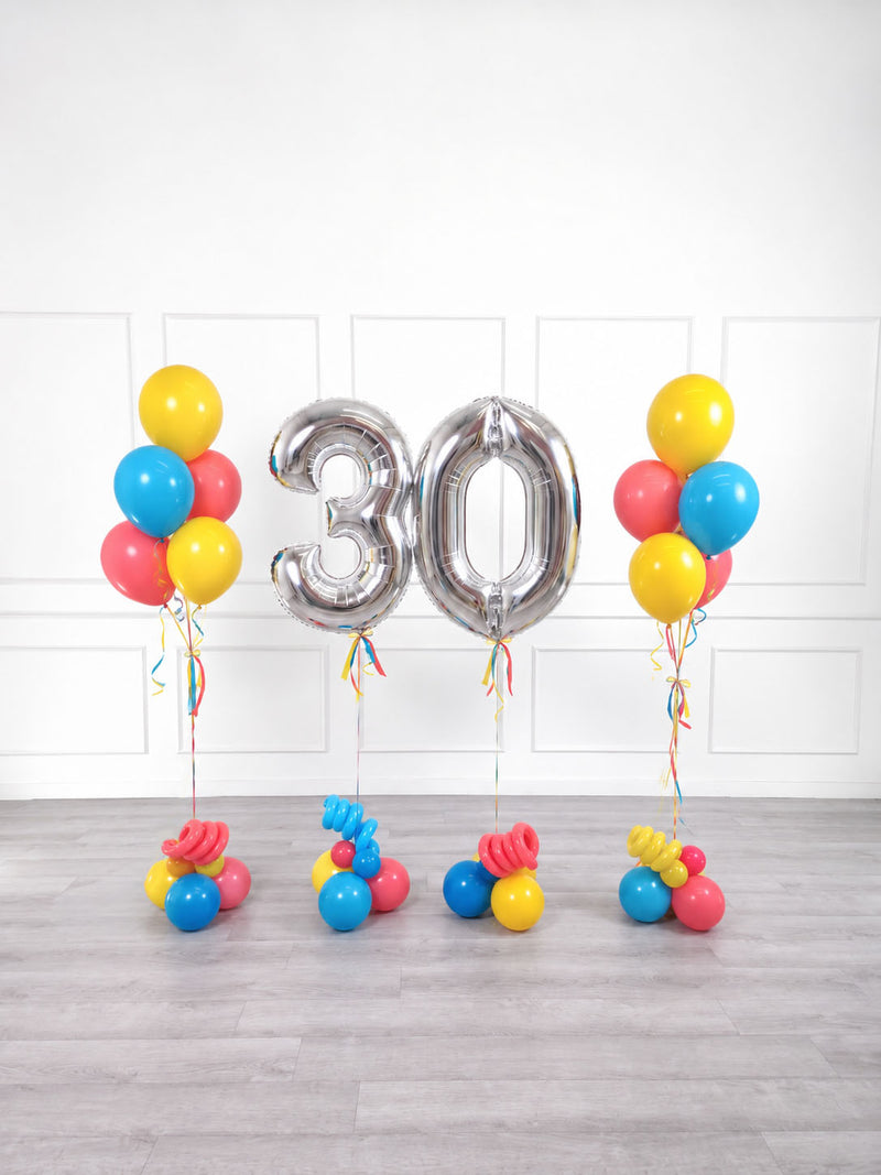 Ana Karina Balloons summer pop milestone number and balloon bunches set