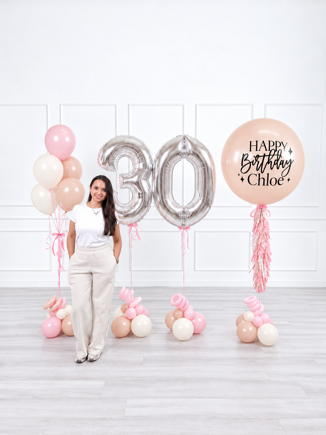Ana Karina Balloons sweet pink personalized birthday balloon set classic, additional product image