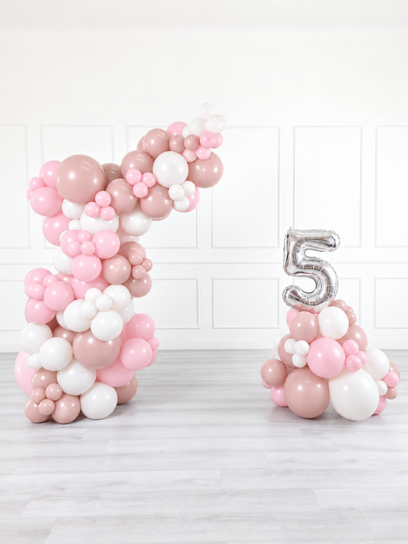 Ana Karina Balloons sweet pink freestanding balloon garland and number stack set