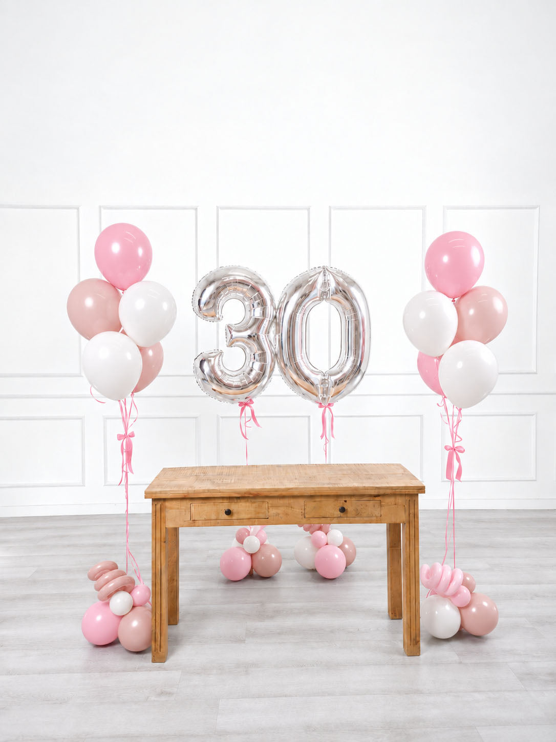 Ana Karina Balloons sweet pink milestone number and balloon bunches set, additional product image
