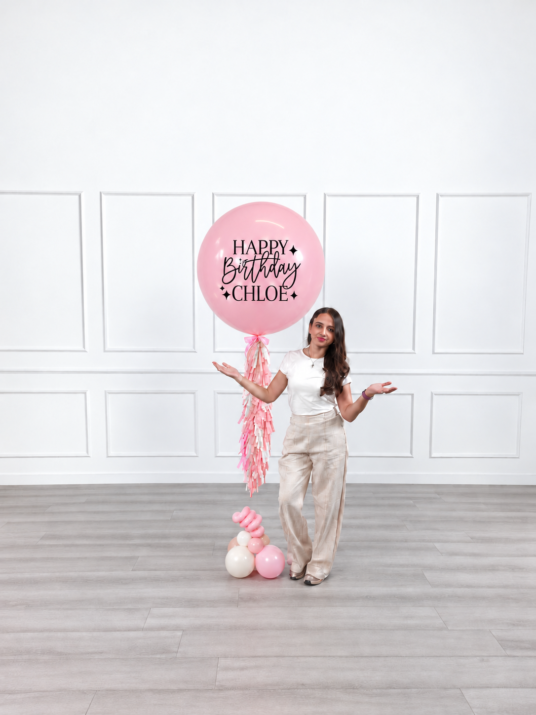 Ana Karina Balloons sweet pink personalized jumbo balloon, additional product image