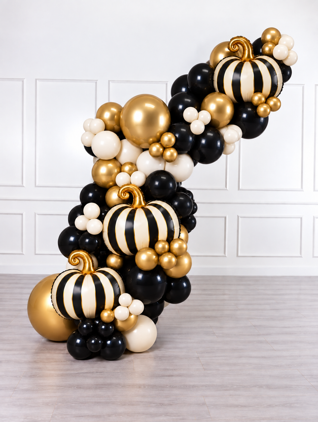 Halloween - Balloon Garland - Pumpkin - Elegant Black