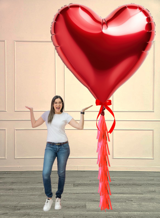 Valentine's Giant Heart Foil Helium Balloon